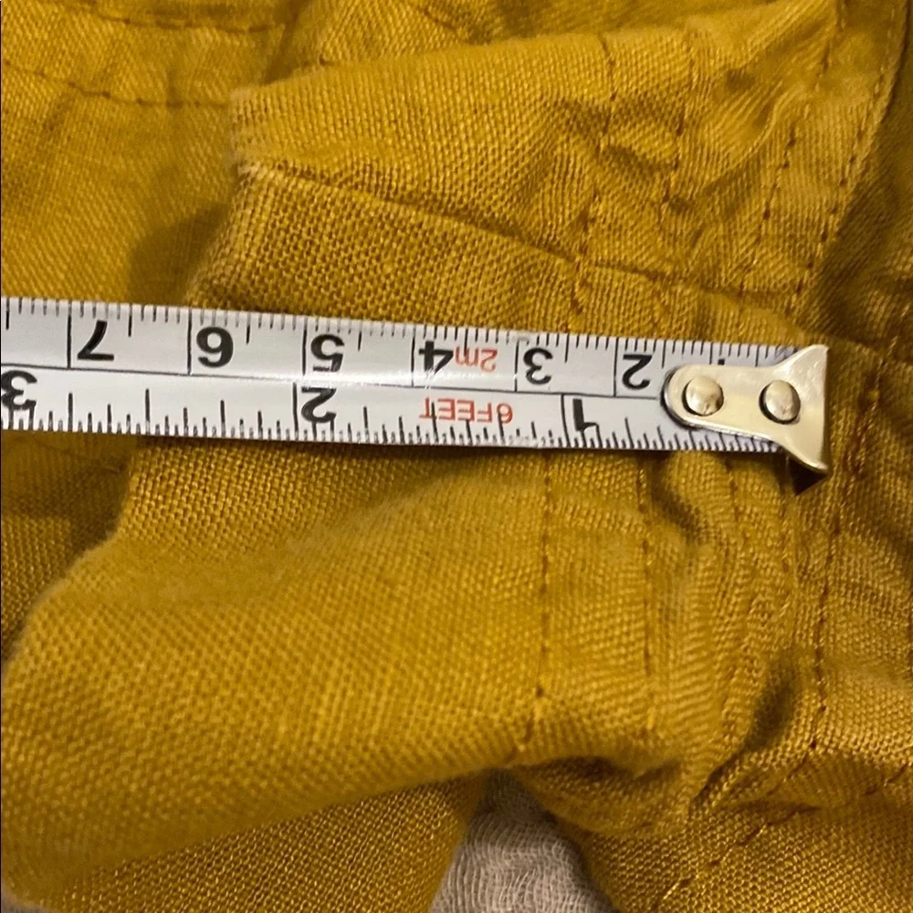 Banana Republic Mustard Button-Up Linen Safari Romper with Belt. Size Xs